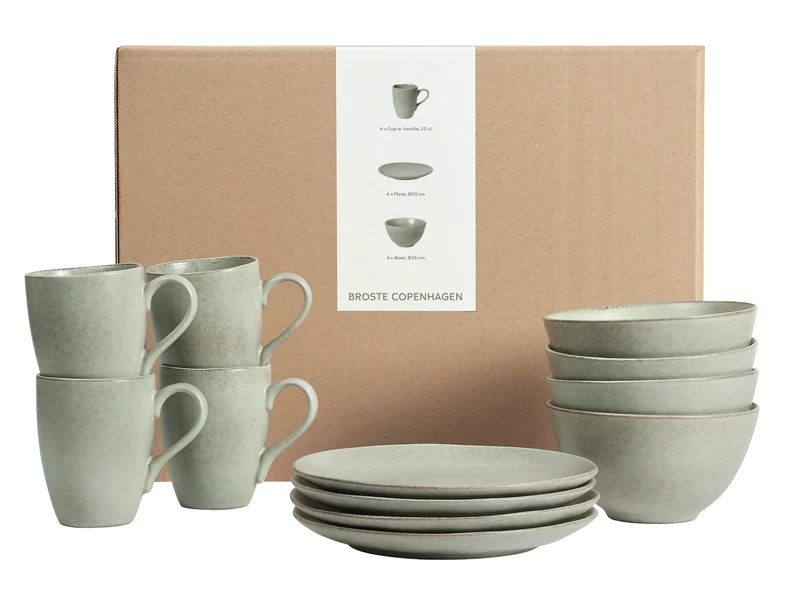 Broste Copenhagen NORDIC MARSH Frühstücksset für Vier 12tlg