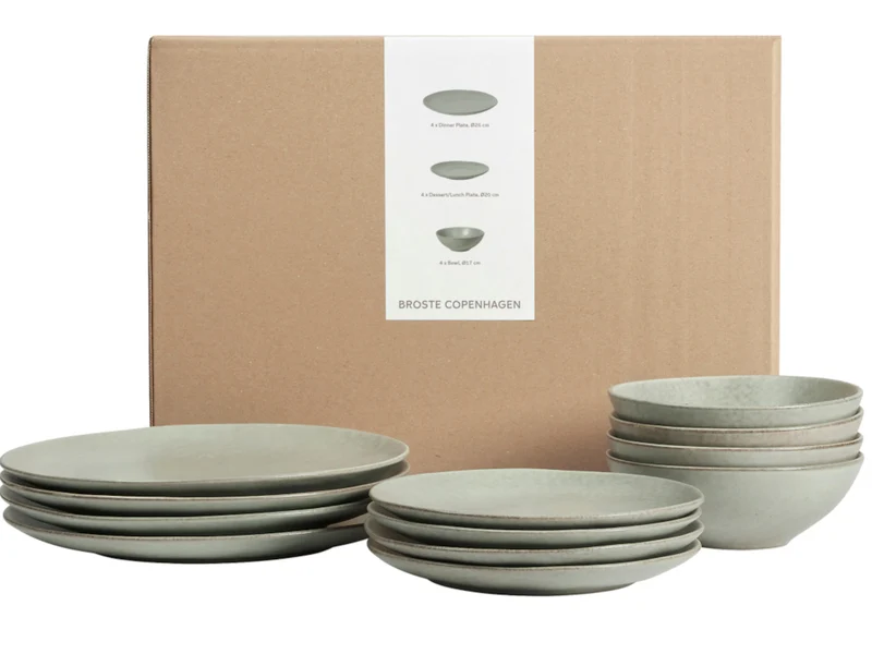 Broste Copenhagen NORDIC MARSH Geschirrset mittag für Vier 12tlg