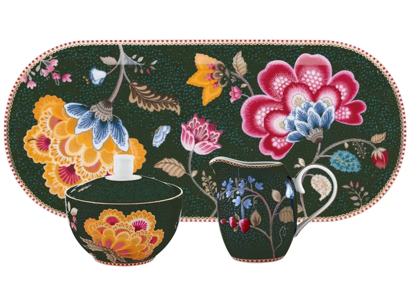 PIP STUDIO Fantasy Green Milch-und Zucker Set3