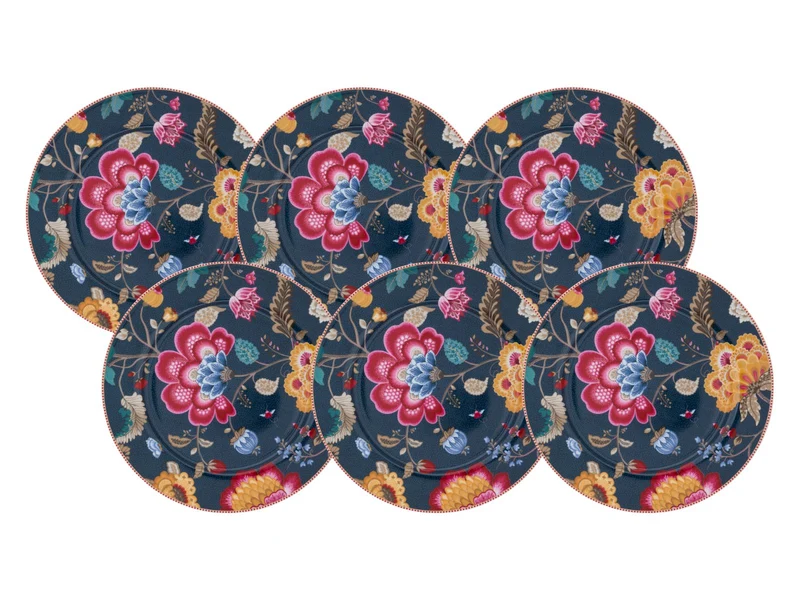 PIP STUDIO Fantasy Denim Blue Gourmet-/Platzteller 32cm Set6