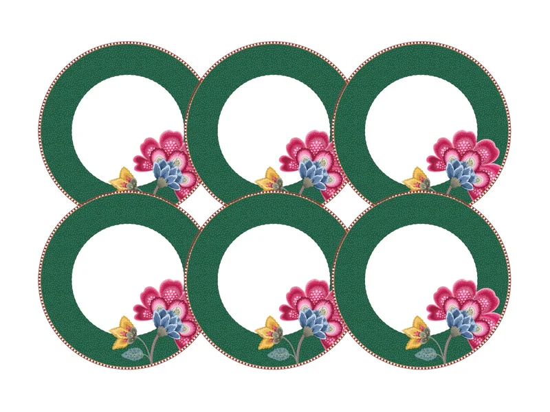 PIP STUDIO Fantasy Green Frühstücksteller 21cm Set6