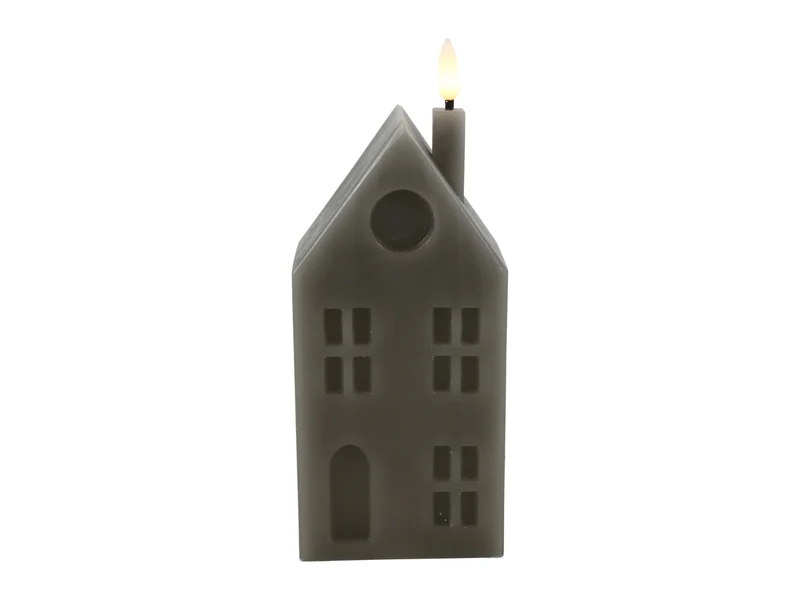 Countryfield Haus Kerze LED Lyon L grau 20cm