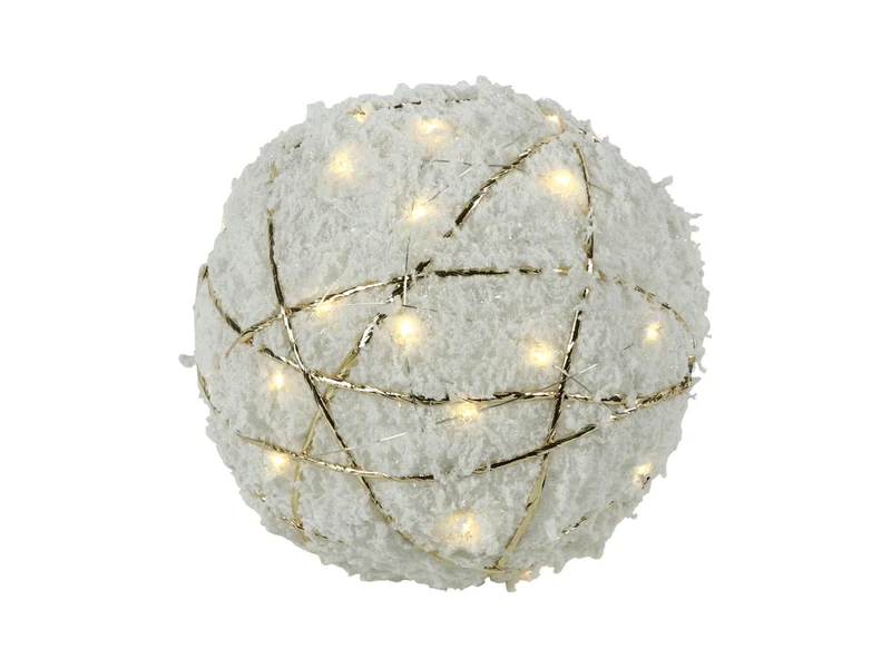 Countryfield Weihnachtskugel LED Bling S schnee/gold 15cm