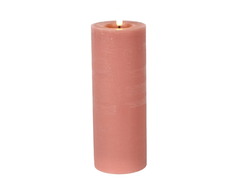 Countryfield Stumpenkerze Rustikal LED Lyon XL rosa 20cm
