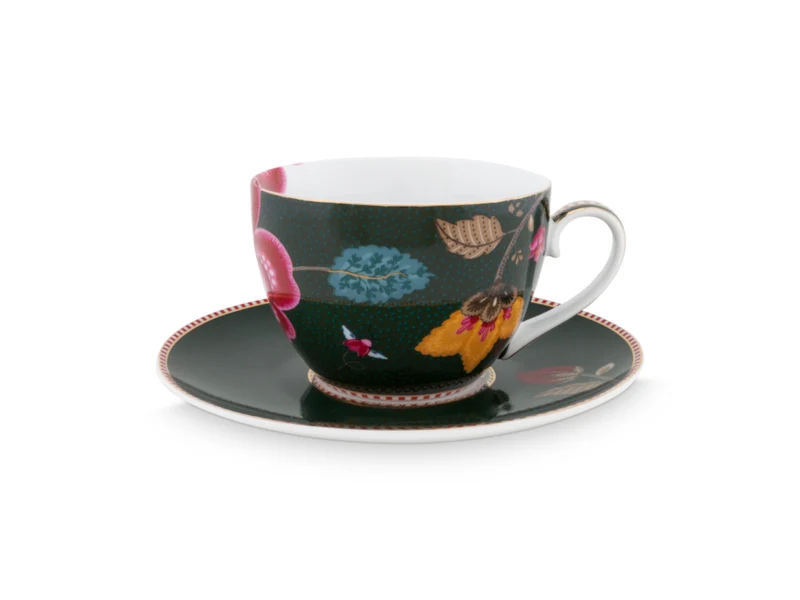 PIP STUDIO Fantasy Green Cappuccino Tasse mit Untertasse 0,28l