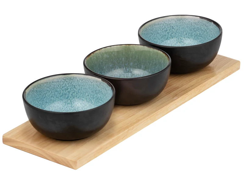 ladelle Fusion blaugrün 4-teilig Schalen- & Tablett-Set