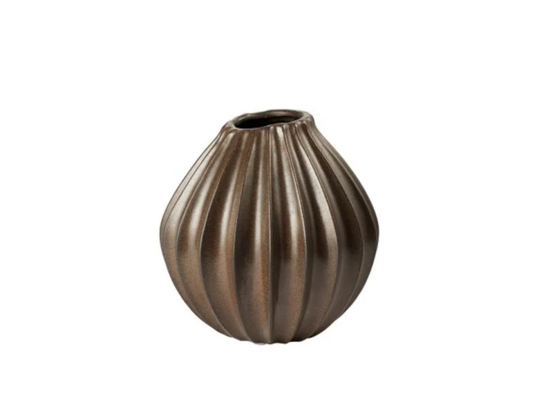 Broste Copenhagen Wide Vase Antique Brown M 25cm