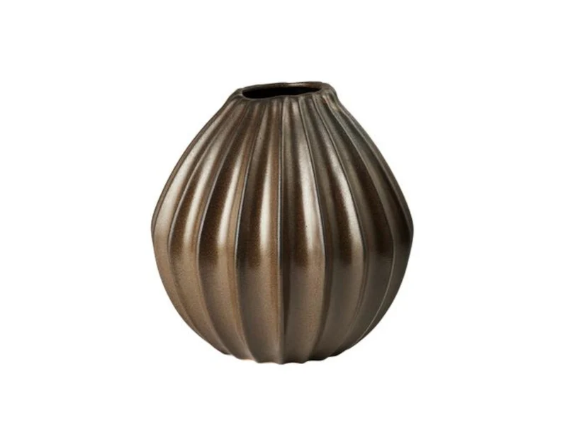 Broste Copenhagen Wide Vase Antique Brown L 30cm