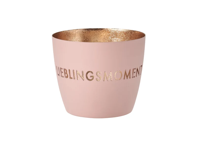 Giftcompany Madras Windlicht M Lieblingsmoment blush/gold 8,5cm