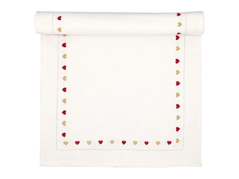 Greengate Grace Tischläufer bestickt white 140x45cm