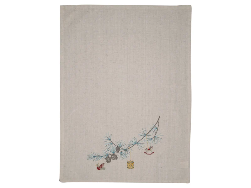 Greengate Xmas Geschirrtuch bedruckt pale grey 70x50cm