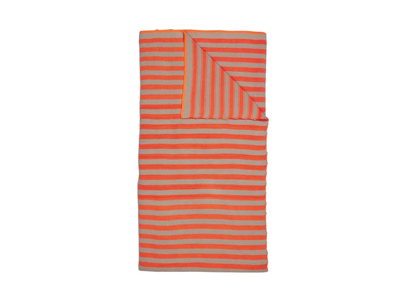 PIP STUDIO Bonsoir Stripe Tagesdecke gestrickt Throw orange 130x170 (1Stück)