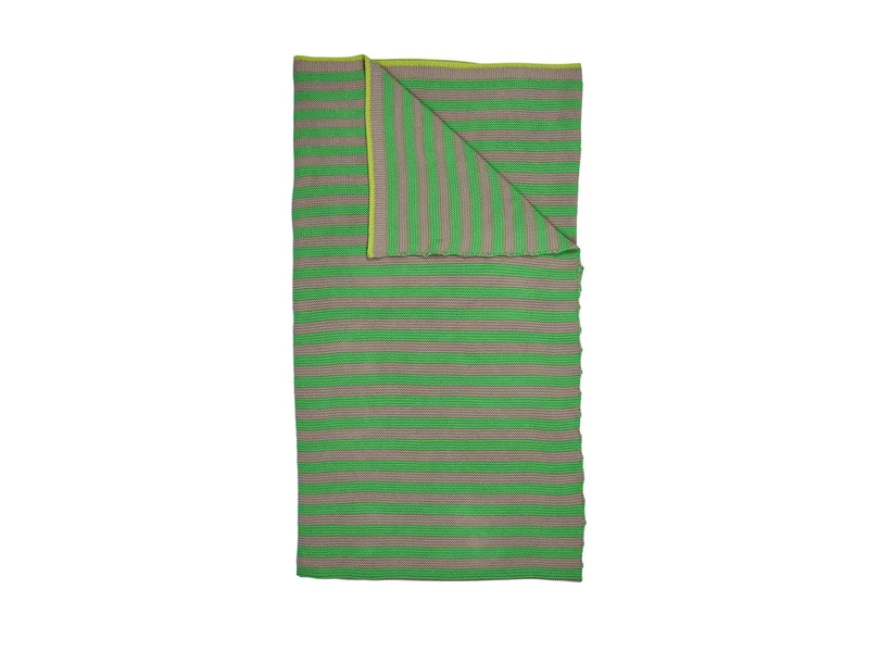 PIP STUDIO Bonsoir Stripe Tagesdecke gestrickt Throw green 130x170cm (1Stück)