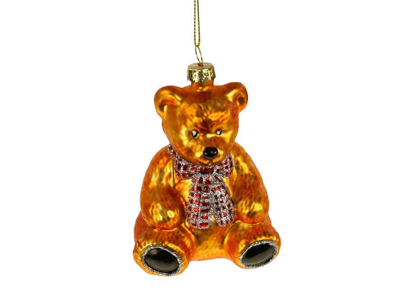 Werner Voß Glashänger Teddy mit Schleife braun 9x6cm