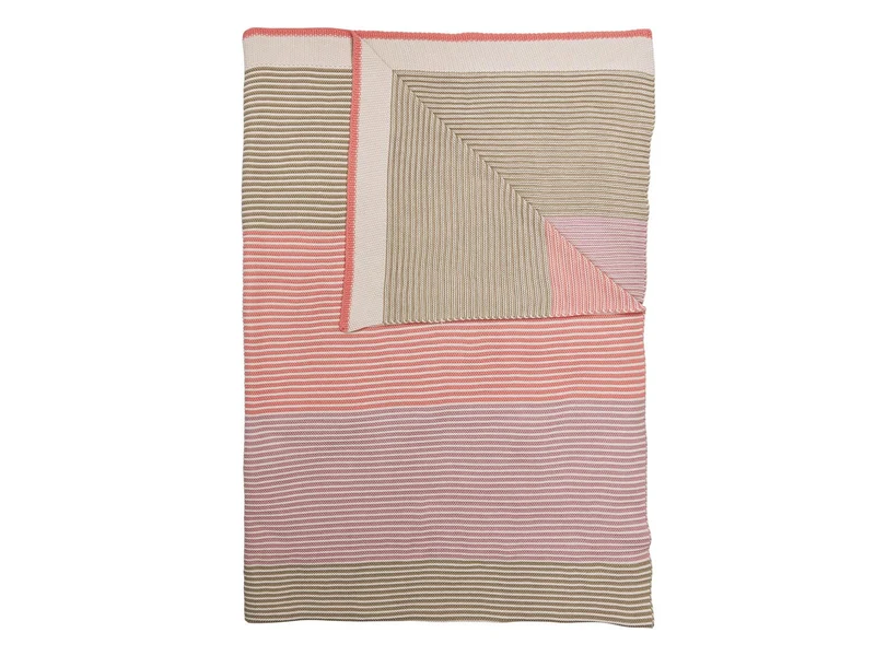 PIP STUDIO Blockstripe Tagesdecke gestrickt Throw pastel 130x170cm (1Stück)