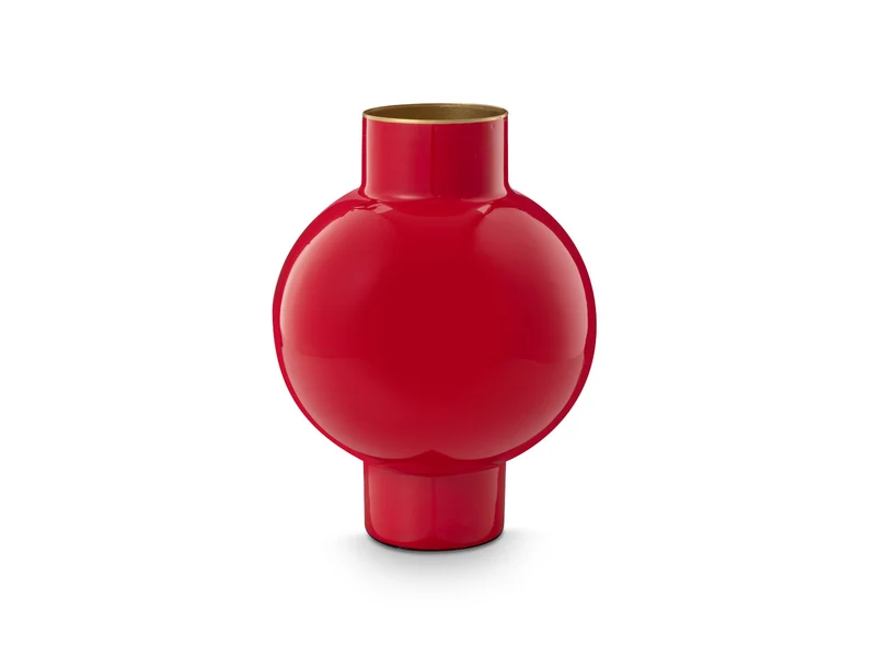 PIP STUDIO Vase Metall klein rot 18x24cm