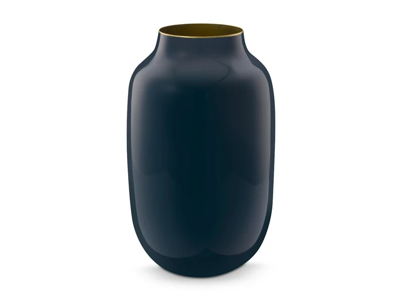 PIP STUDIO Vase Metall oval mittelblau 30cm