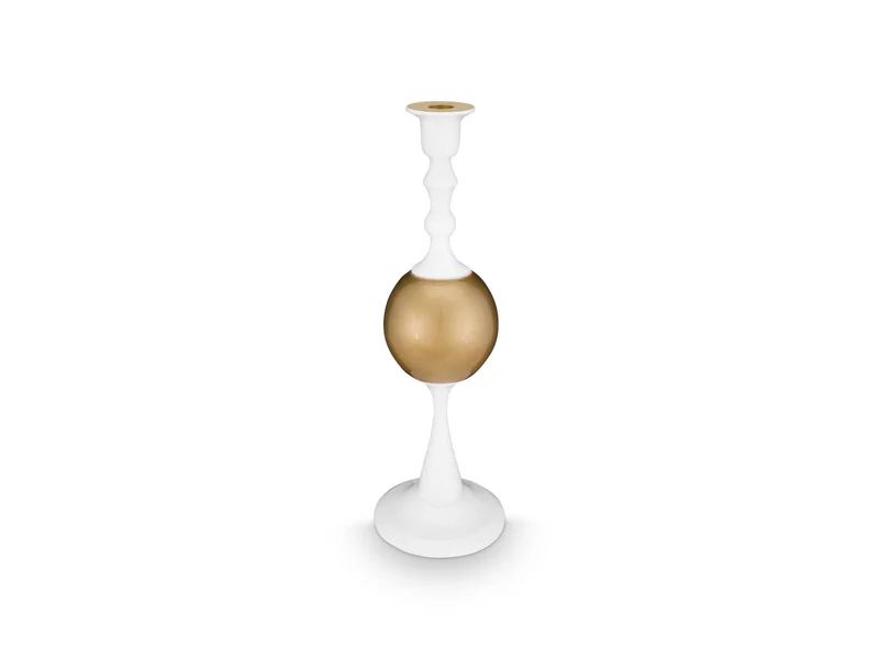 PIP STUDIO Kerzenhalter metall Sphere mittel weiß gold 37cm