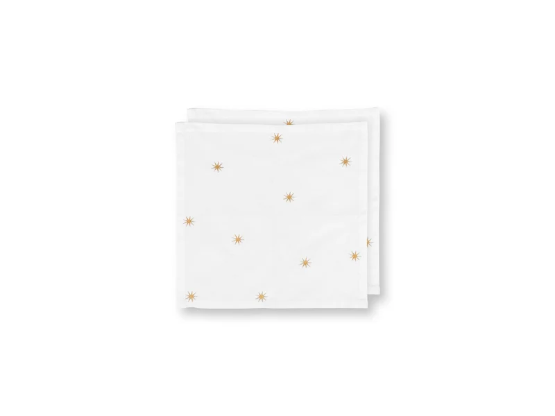 PIP STUDIO Dot Delight Servietten mit Stickerei Sterne gold 40x40cm