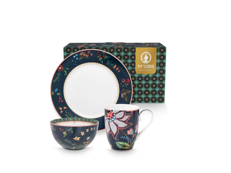 PIP STUDIO Berry Blues Frühstücksset blau 3tlg