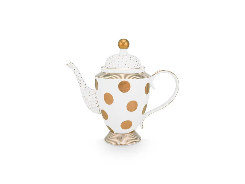 PIP STUDIO Dot Delight Teekanne weiß-gold 1,25l