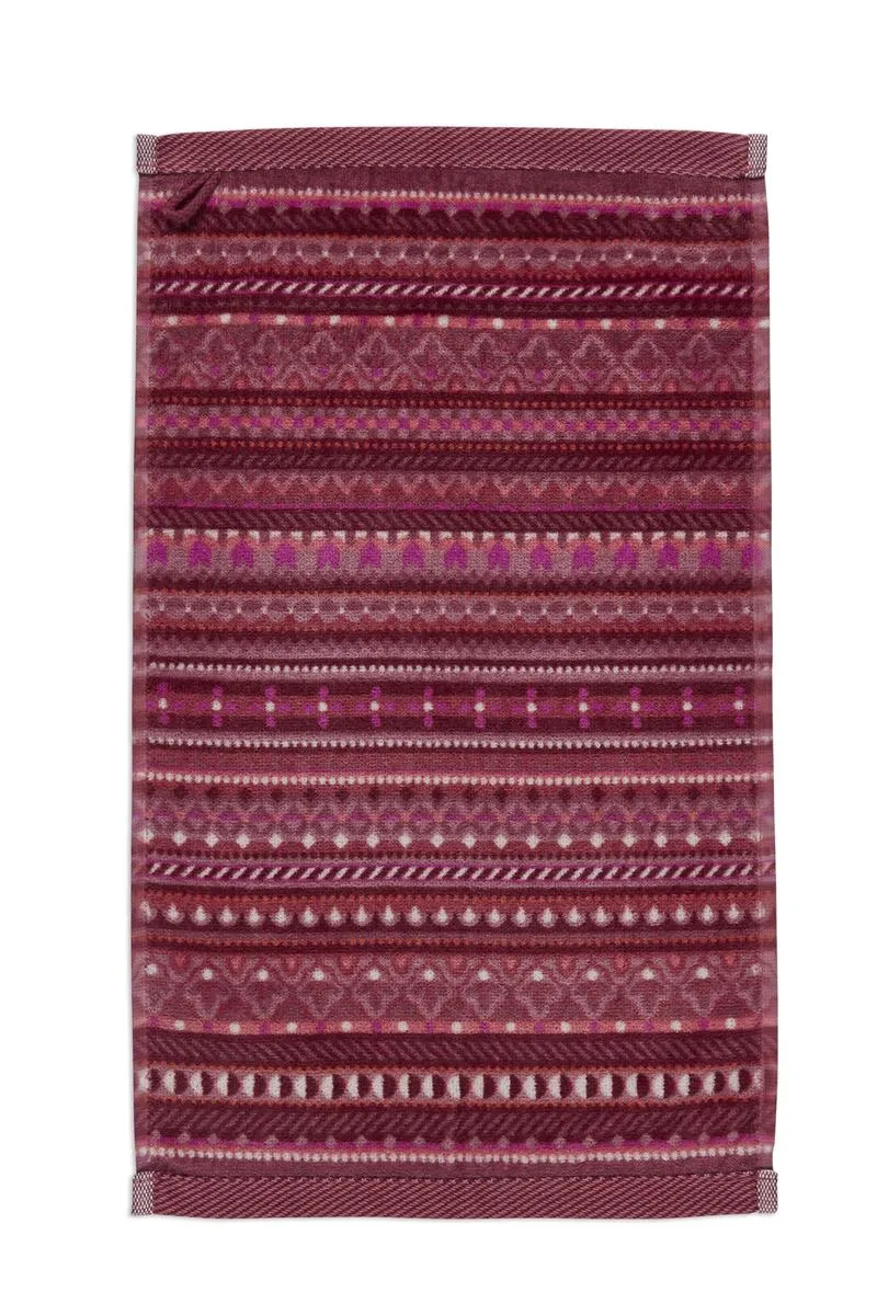 PIP STUDIO Geometric Print Gästehandtuch dark pink 30x50cm (1 Stück)