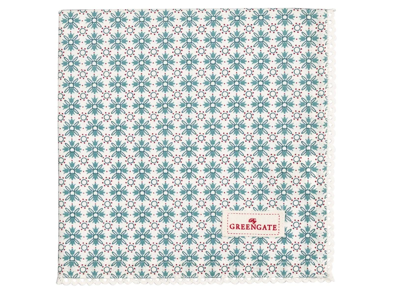 Greengate Kelsey Stoffserviette mit Spitze white 40x40cm