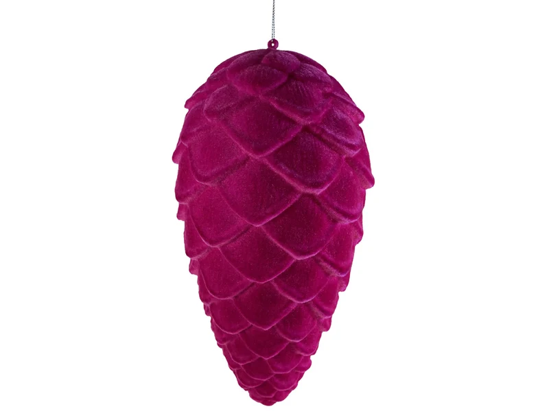 Werner Voß Hänger Tannenzapfen magenta beflockt 29cm