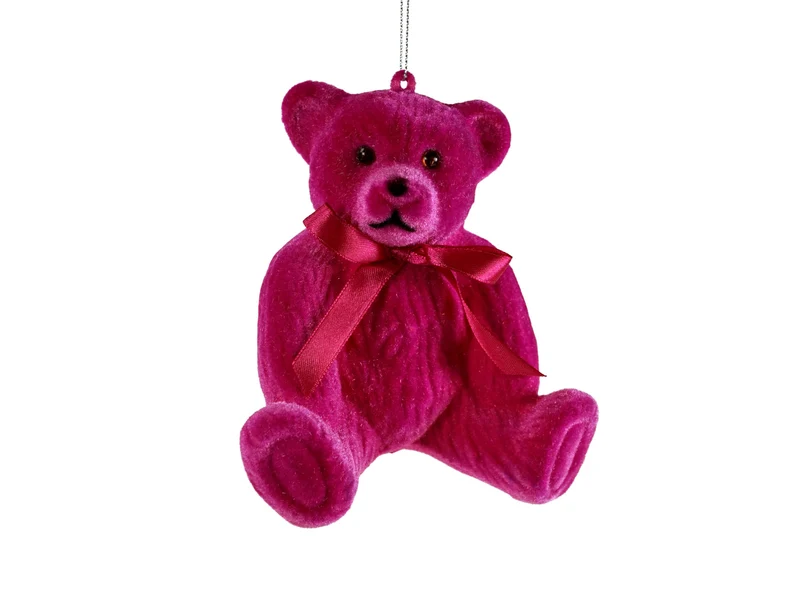 Werner Voß Hänger Teddy magenta beflockt 12,5cm