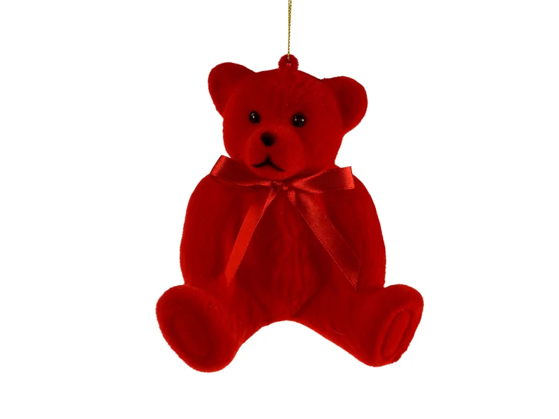 Werner Voß Hänger Teddy rot beflockt 12,5cm