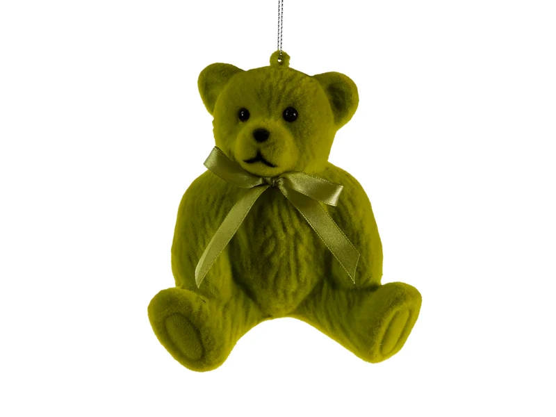 Werner Voß Hänger Teddy grün beflockt 12,5cm