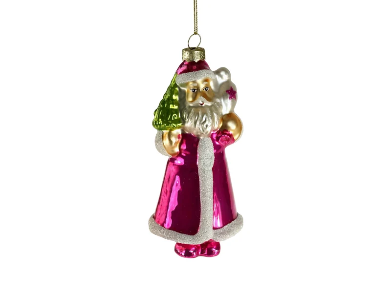 Werner Voß Santa Glashänger pink 13cm