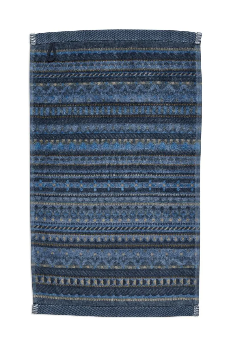PIP STUDIO Geometric Print Gästehandtuch dark blue 30x50cm (1 Stück)