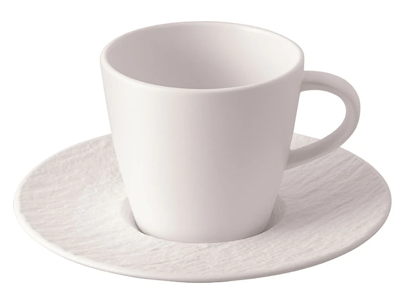 Villeroy & Boch Manufacture Rock blanc Kaffeetasse mit Untertasse 2tlg.